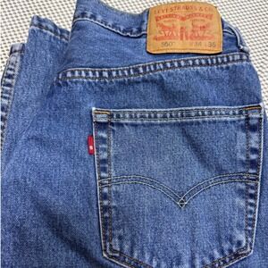 Levi Strauss 550 Relaxed Fit Blue Jeans Mens W34 L36 Denim Classic Casual